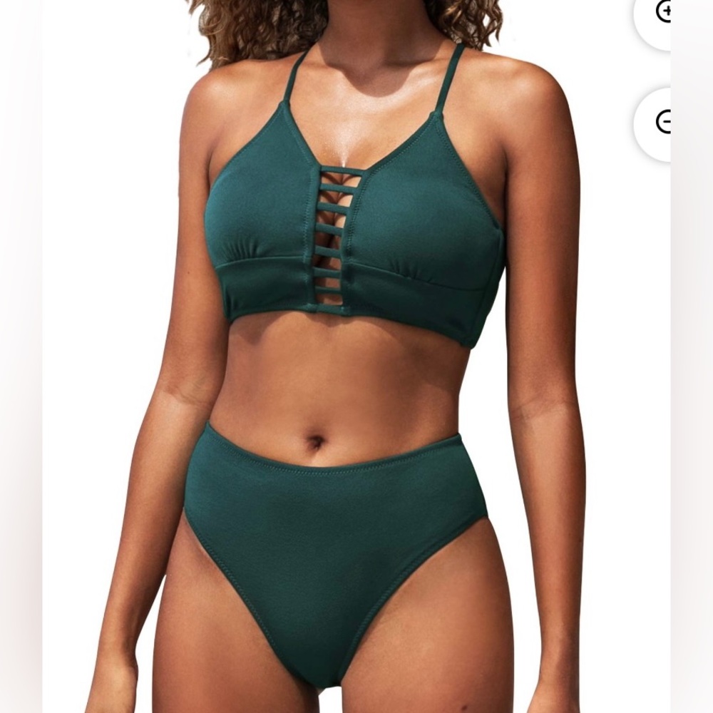 CUPSHE lace up bikini, size large